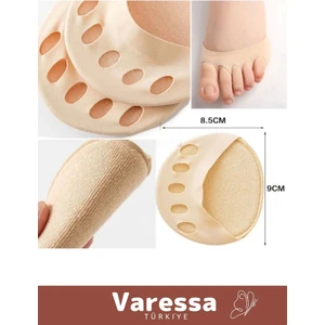 Premium Seri Teri Em Ileri Kaymasını Engelle Yumuşak Pamuklu Kumaş Ayak Parmak Altı Desteği - 1 Çift