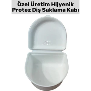 Yüksek Kaliteli Koku Önleyici Delikli Kapak Hijyenik Protez Diş Saklama Kabı 2 Adet