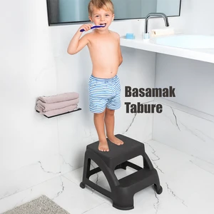 AK-642 Basamaklı Tabure Mutfak Merdiveni Katlı Basamak Merdiven Tabure Çocuk Merdiveni Antrasit