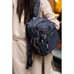 Unisex Suya Dayanıklı Krinkıl Kumaş Çok Gözlü Orta Boy  Laptop Okul ve Sırt Çantası