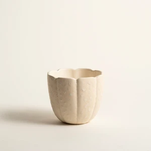 Zsa Zsa Zsu Lızbon Earthenware Vazo 13 x 13 x 11,5 cm  Krem