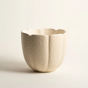 Zsa Zsa Zsu Lızbon Earthenware Vazo 20 x 20 x 17  cm  Krem