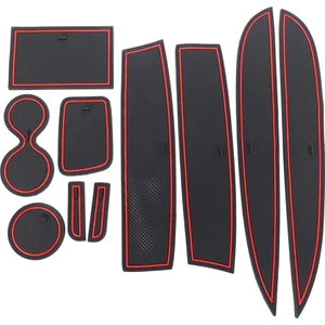 10 Adet Araba Styling Kırmızı Kapı Oluk Mat Renault Clio 4 Için Iç Dekorasyon Kaymaz Kapı Yuvası Fincan Altlığı (Yurt Dışından)