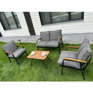 2+1+1 Zen Bahçe Takımı, Balkon, Bahçe, Cafe Mobilyası, Pofuduk Metal Çay Seti