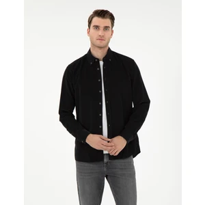 Pierre Cardin Erkek Siyah Regular Fit Uzun Kollu Gömlek 50292347-VR046