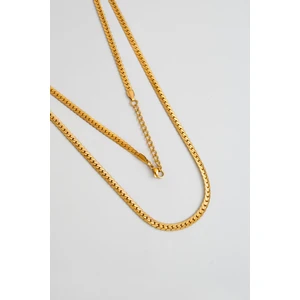 Örgü Model Sarı Kaplama Çelik Erkek Kolye