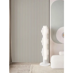 Vera Dekor 100 x 275 Beyaz Akustik Duvar Paneli - Mdf 4 mm Keçe - 8 mm Çıta