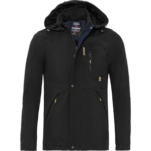 Kürklü Su ve Rüzgar Geçirmez Siyah Softshell Kışlık Erkek Mont