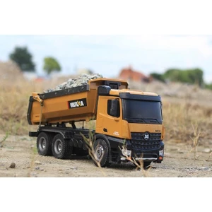 Huına 1/14 Yüksek Kalite Rc Model Damperli Kamyon Uzaktan Kumandalı Metal İş Makinası - 10Kg Yükleme Kapasiteli - 2.4G Full Fonksiyon Sesli Ve Işıklı - 1573