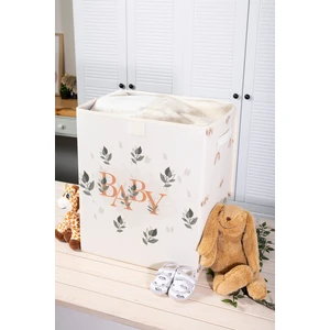 Baby Baskılı Kapaklı Büyük Çamaşır Kirli Oyuncak Kutusu  50 x 40 x 30