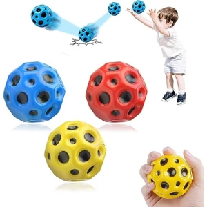 Yükseğe Zıplayan Delikli Bouncer Ball Space Ball Süper Uzay Topu 1 Adet Ay Top Moon Ball