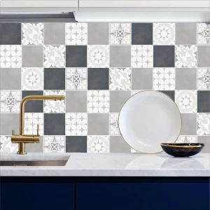Tezgah Arası Mutfak Kendinden Yapışkanlı Folyo Kaplama Modern Fayans Desen 60 cm  x 100 cm
