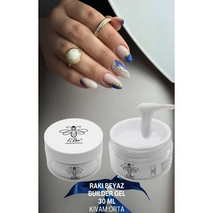 QBEE PROFESSIONAL 30ML Protez Tırnak Jeli Builder Gel  Rakı Beyaz