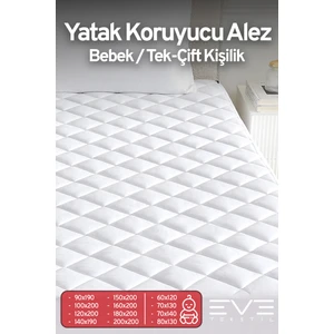 Eve Tekstil Doğal Pamuk Kapitone Fitted Koruyucu Bebek - Tek - Çift Kapitoneli Yatak Koruyucu Alez