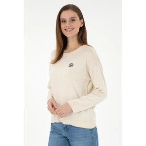 U.S. Polo Assn. Kadın Krem Melanj Kazak /triko 50297132-VR159
