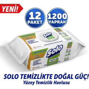 Temizlikte Doğal Güç Beyaz Sabun Ferahlığı Yüzey Temizlik Havlusu 12'li 1200 Yaprak