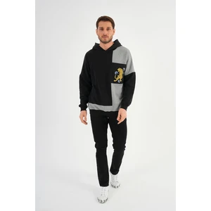 Alexander Gardi Oversize Renk Bloklu Kapüşonlu Sweatshirt (E20-152703)