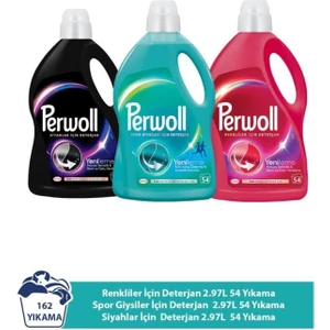 Sıvı Deterjan Yenileme Siyahlar Renkliler Spor Giysiler 3x 2.97 lt 54 Yıkama (162 Yıkama )