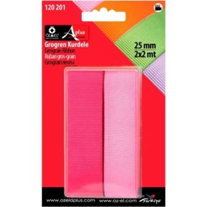 Özel Lastik Fuşya ve Pembe 2'li Grogren Kurdele 2,5  cm  2 2 mt 120 201