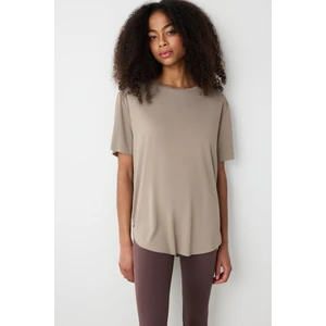 Vizon Bisiklet Yaka Loose Fit Modal Tişört