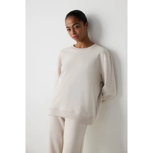 Bej Oversize Sweatshirt