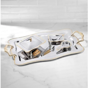 Nehir 28 Parça Zincir Altın Çay Seti