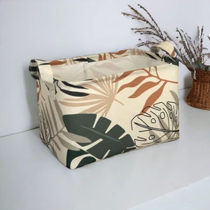 Prendi Home Yaprak Desenli Çok Amaçlı Dolap Içi Düzenleyici Dekoratif Dikdörtgen Düzenleyici Sepet 37  x  27  x  25