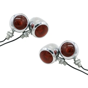 Sinyal Lambası, 4 Adet Krom Motosiklet Dönüş Sinyal Lambası LED Motor Lambası Ampulü Cafe Racer Için, Gümüş (Yurt Dışından)