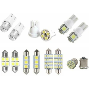 Okuma Aydınlatıcısı, 14 Çeşitli LED Araba Iç Mekan Iç Aydınlatma Kubbe Bagaj Harita Plaka Lambası Ampulü, Gümüş (Yurt Dışından)