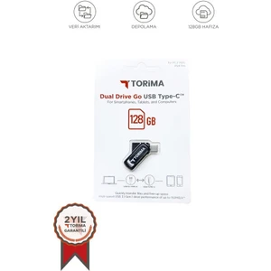 Siyah 128GB Çift Sürücülü Usb-Type-C Otg