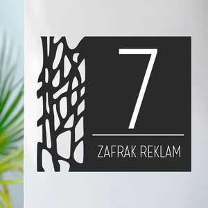 Zafrak Reklam Kişiye Özel Kapı Numarası ve Kapı Isimliği 40 x 35 cm Alüminyum