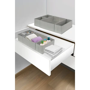 Prendi Home 4'lü Gri Çizgili Dolap-Çekmece Içi Organizer Seti 28 x 28 x 13 ( x 1) / 28 x 13 x 13 ( x 1) / 13 x 13 x 13 ( x 2)