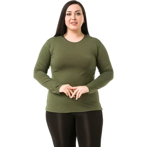 Disentis Modest Büyük Beden Bisiklet Yaka Uzun Kollu Viskon Siyah Body