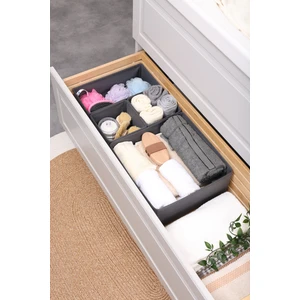 Prendi Home 4'lü Antrasit Çizgili Dolap-Çekmece Içi Organizer Seti 28 x 28 x 13 ( x 1) / 28 x 13 x 13 ( x 1) / 13 x 13 x 13 ( x 2)