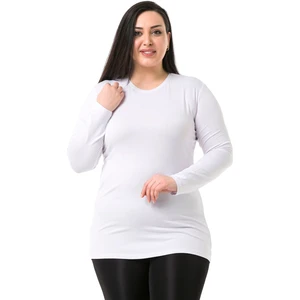 Disentis Modest Büyük Beden Bisiklet Yaka Uzun Kollu Viskon Siyah Body