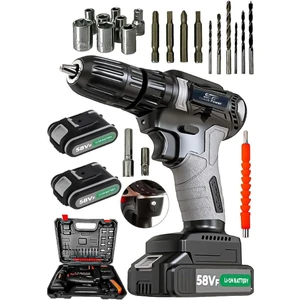 Spech Power Usa 58 Vf 12 Ah Bakır Sargılı Motor Çelik Şanzuman 2 Akülü Matkap Şarjlı Vidalama Matkap