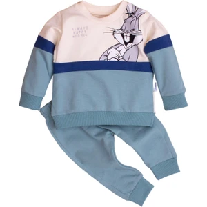 Chicsy Baby Pamuklu Bugs Bunny Baskılı Tatlı Unisex Bebek&Çocuk 2'Li Alt Üst Eşofman Takım