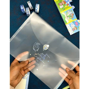 Kağıt Gemi Dükkan Explore The Unknown Hologramlı Kedi Desenli Çıtçıtlı A4 Şeffaf Dosya/Belge Dosyası/Düzenleyici