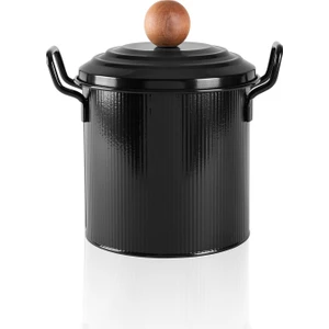 The Mia Stripe Bakliyat ve Deterjan Saklama Kabı Siyah