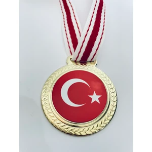 Lider Baskı 3 Adet Türk Bayrağı Madalyası Dijital Baskılı  Madalya