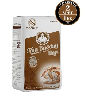Nora Un Taş Değirmen Tam Buğday Unu 1 kg 2 Adet (Vegan)