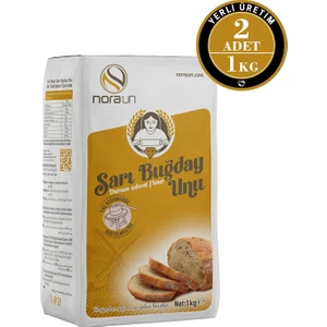 Nora Un Sarı Buğday Unu ( Durum Buğdayı) 1 kg 2 Adet (Vegan)
