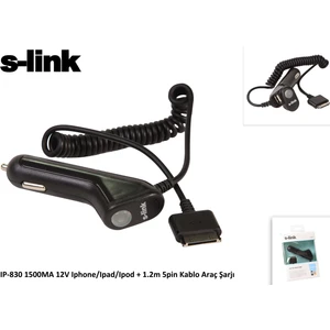 S-link IP-830 1500ma 12v ipod-iphone-ipad Araç Şarj Cihazı
