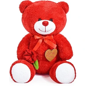 Özgüner Oyuncak Peluşçu Dayı 75 cm Elinde Gül Tutan Iyi Ki Varsın Tahtalı Sevimli Ayıcık