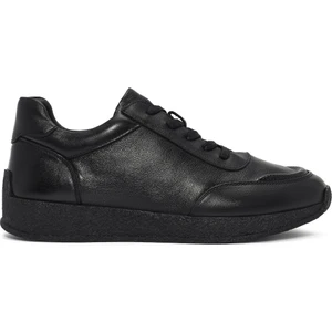 Erkek Siyah Bağcıklı Deri Sneaker 24WFD6054FT