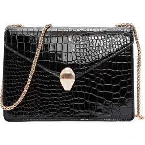Kadın Siyah Uzun Askılı Kroko Çapraz Çanta 24WBD2886E3