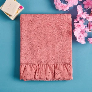 Soft Fırfırlı Yüz Havlusu - Gülkurusu - 50X90 cm