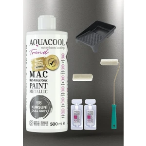 Trend  M.a.c  Su Bazlı Akrilik Metalik Boya 500 ml + Rulo 10 cm + 2 Adet Katalizör + Boyacı Tavası Hobi Boya Seti