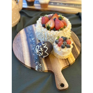 Akasya Büyük Boy Yuvarlak Kesme Tahtası