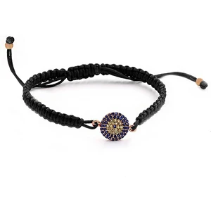 Nazar Boncuk 4 Sıra Makrome Ipli Gümüş Bileklik